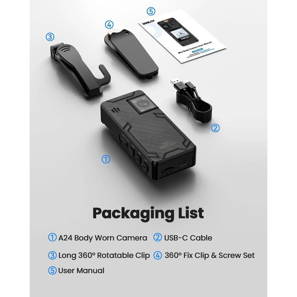 A24 Mini Body Camera, 1296P HD with Night Vision by Smart Deals Picks