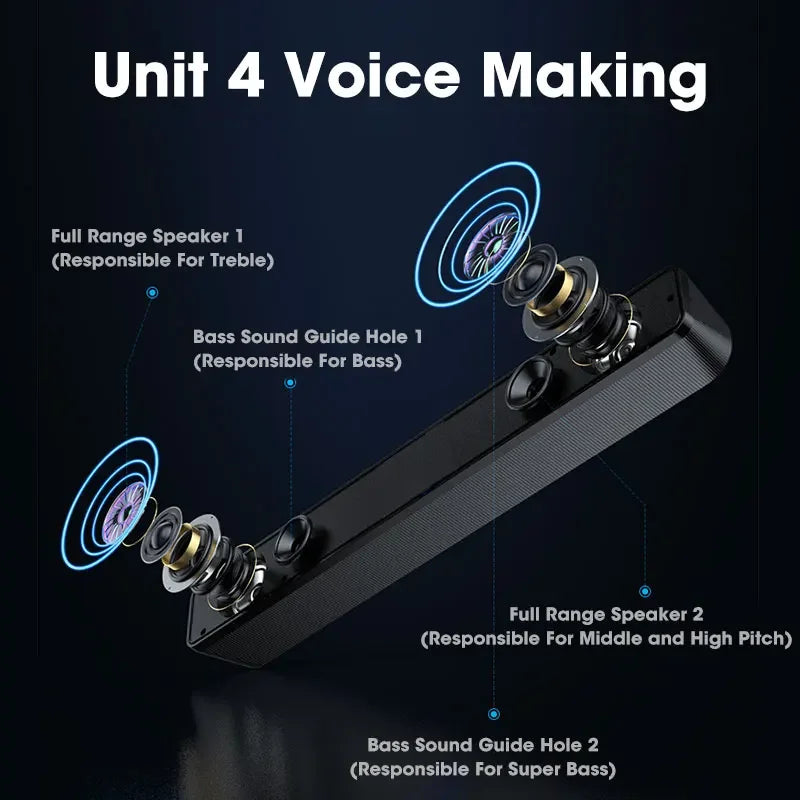 Bluetooth USB Soundbar for PC, TV and Laptop by Smart Deals Picks