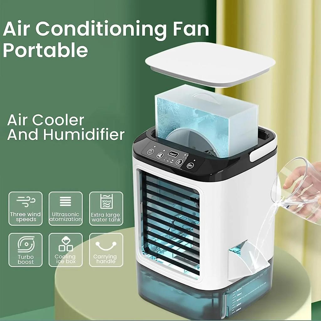 Desktop Air Cooler Fan with Dual Mist & Night Light by Smart Deals Picks