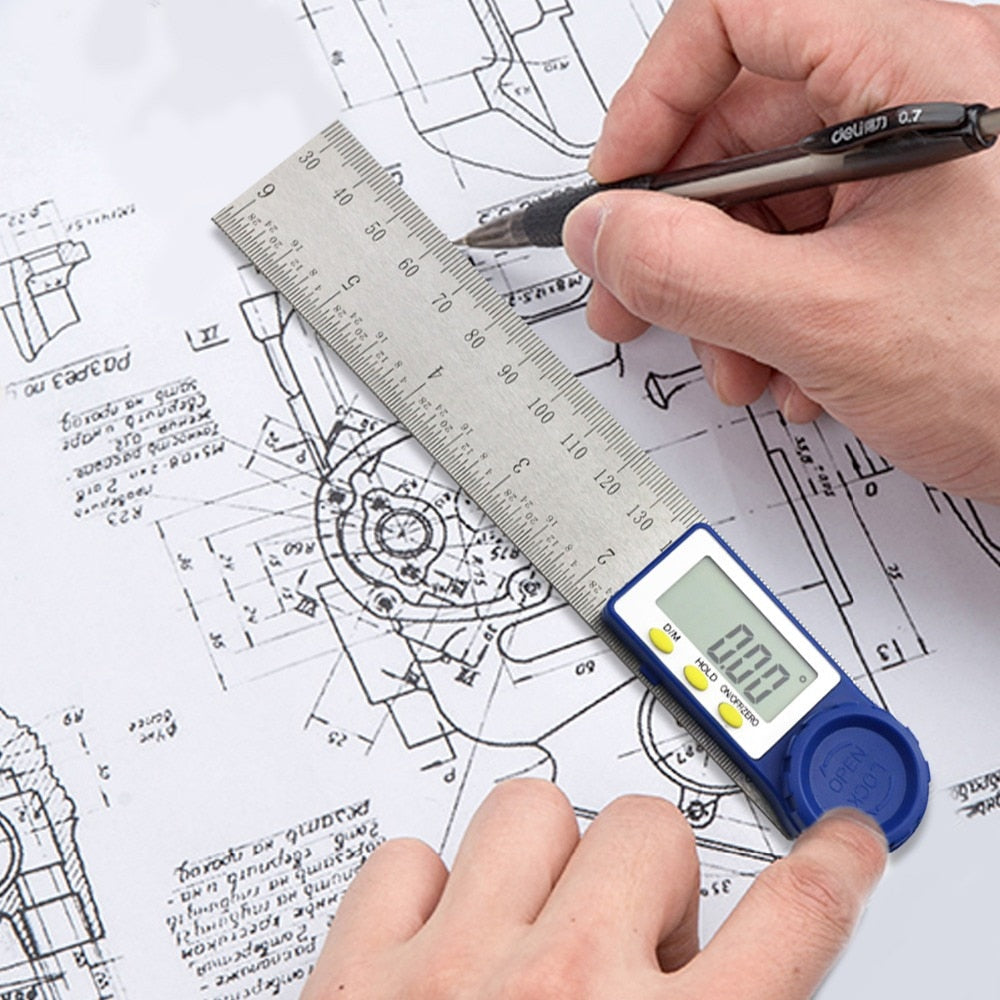 Digital Angle Ruler with LCD, 400 mm Stainless Steel by Smart Deals Picks