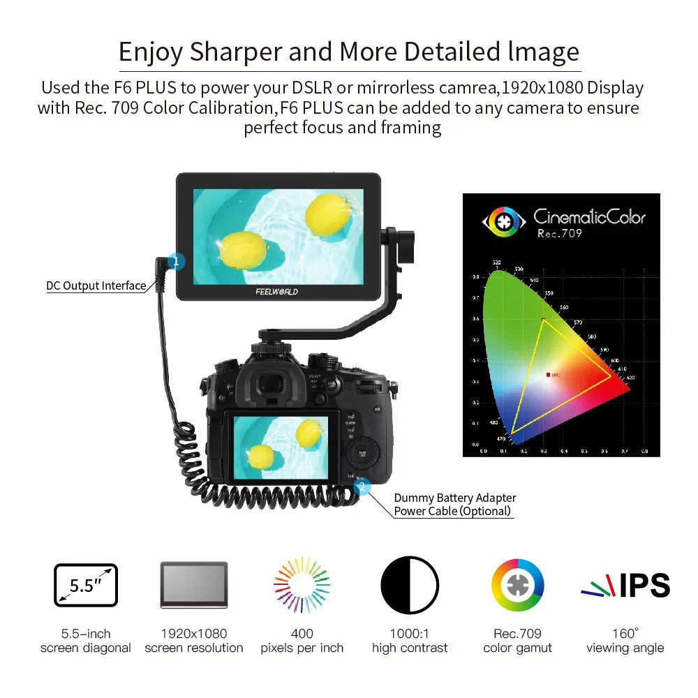 F6 Plus V2 6" DSLR Field Monitor, Touch, 3D LUT by Smart Deals Picks