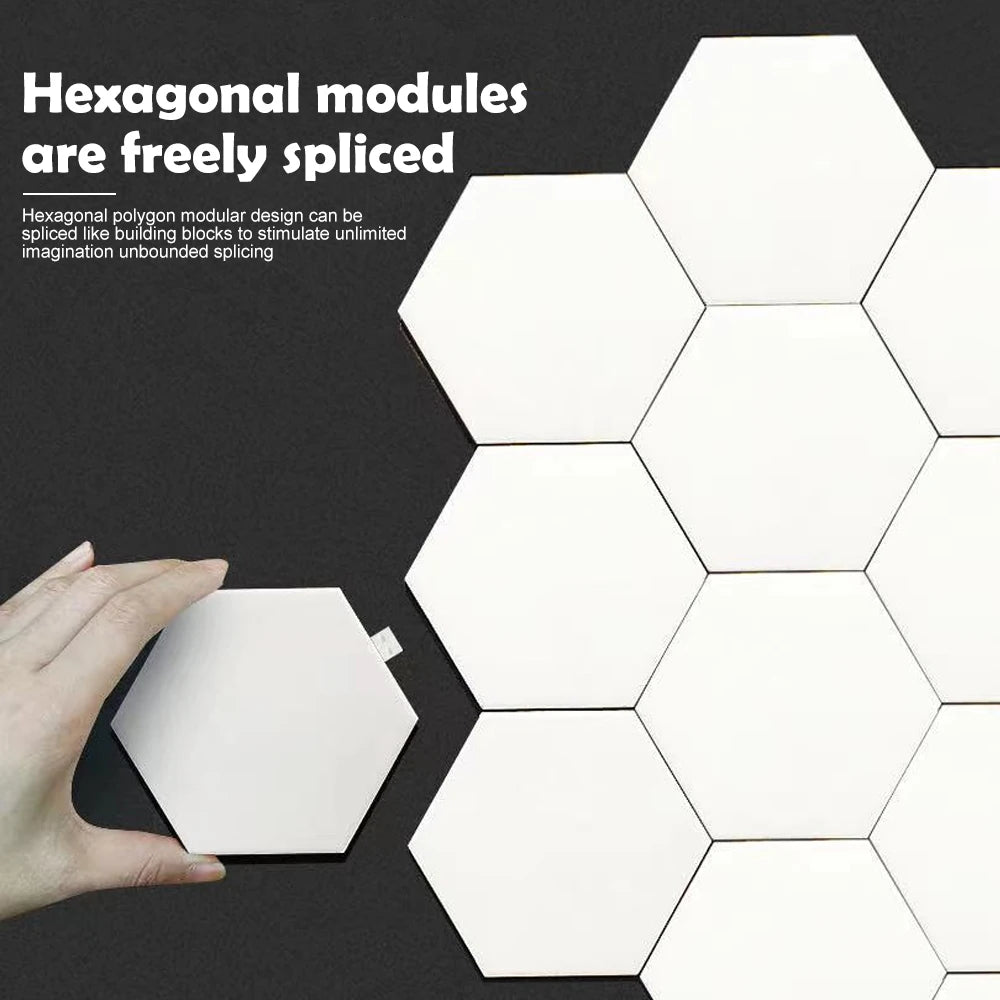 Hexagon RGB Smart Wall Panels with Music Sync LEDs by Smart Deals Picks
