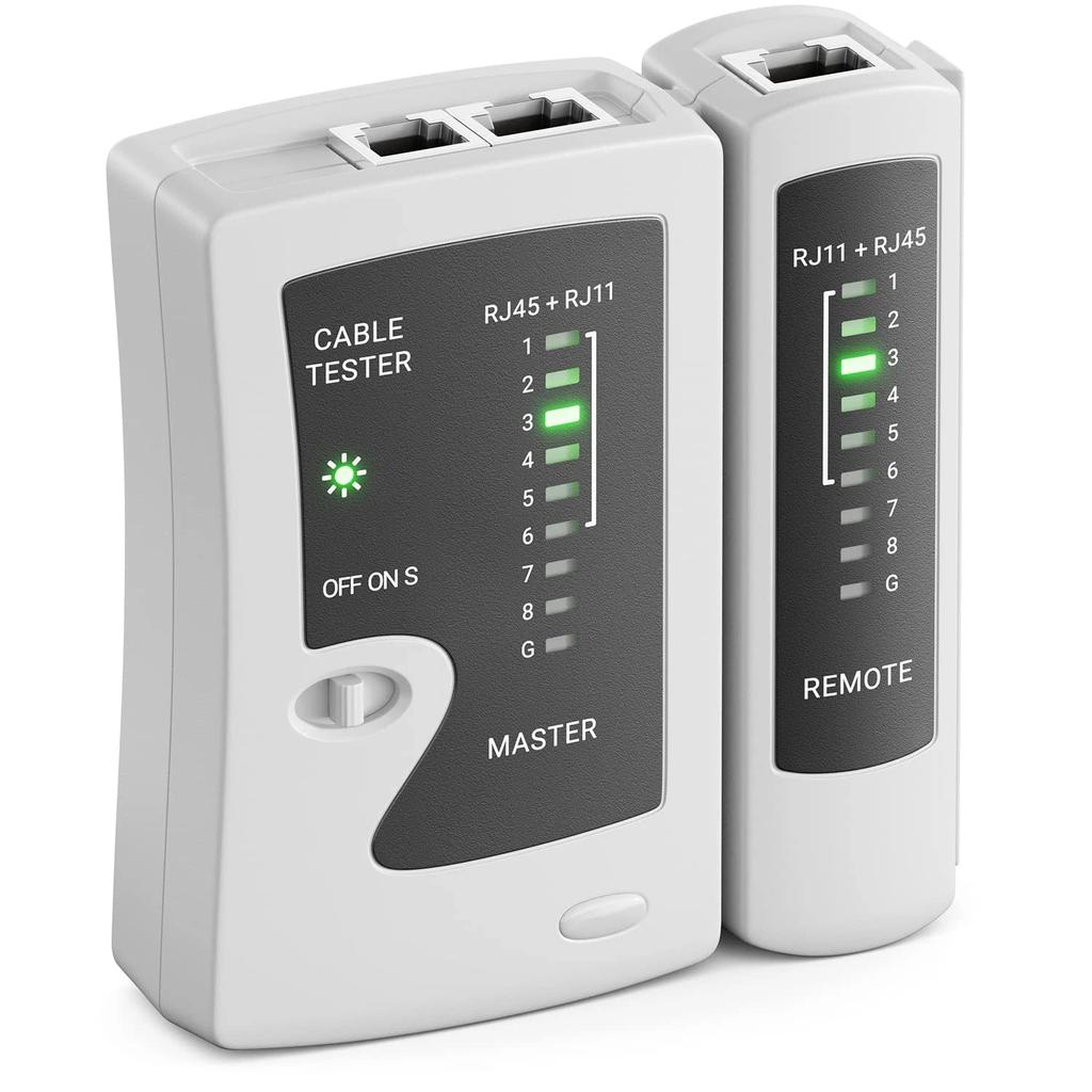 Network Ethernet Cable Tester for RJ45, RJ11, RJ12 white by Smart Deals Picks