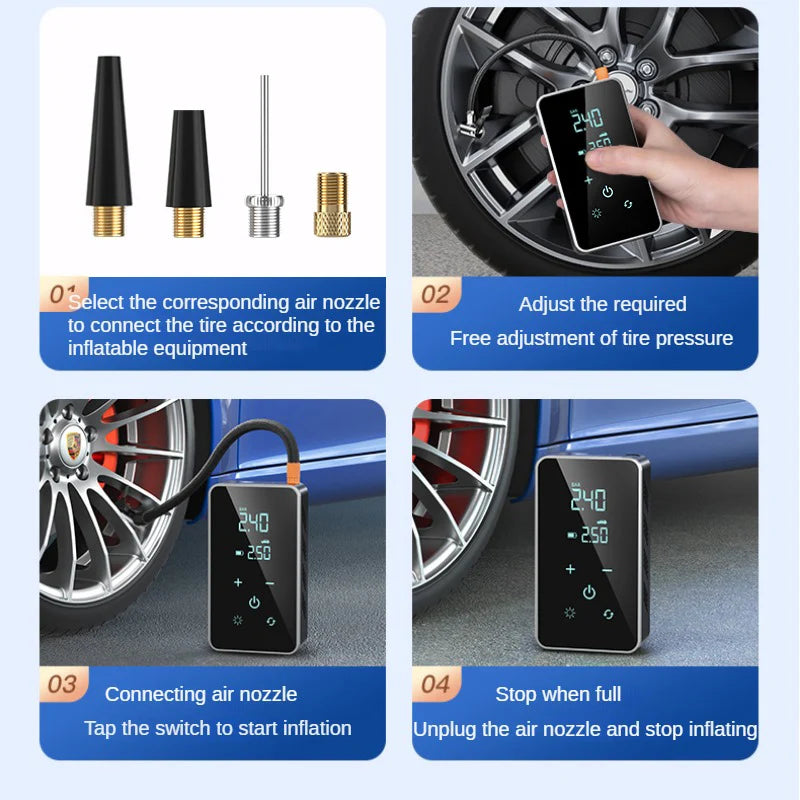 Portable 150PSI Tire Inflator, Cordless Touchscreen by Smart Deals Picks