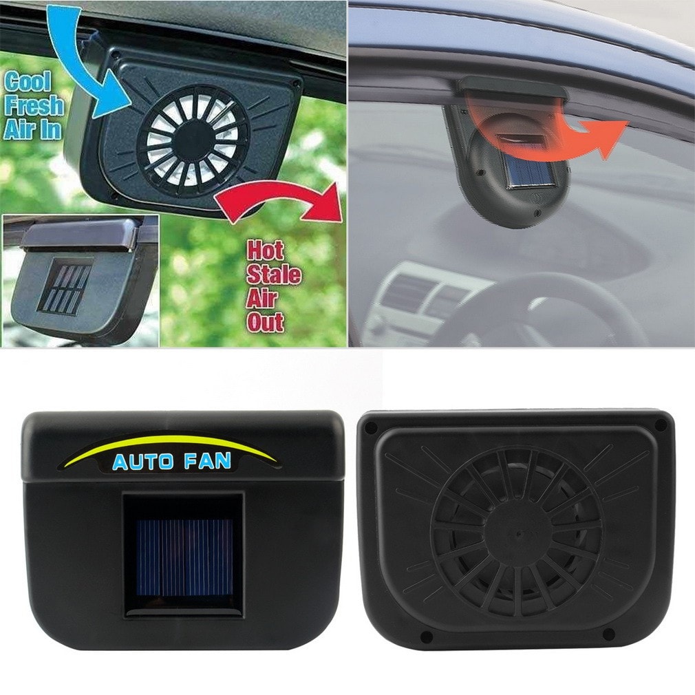 Solar Car Window Air Cooler Fan with Rechargeable Battery by Smart Deals Picks