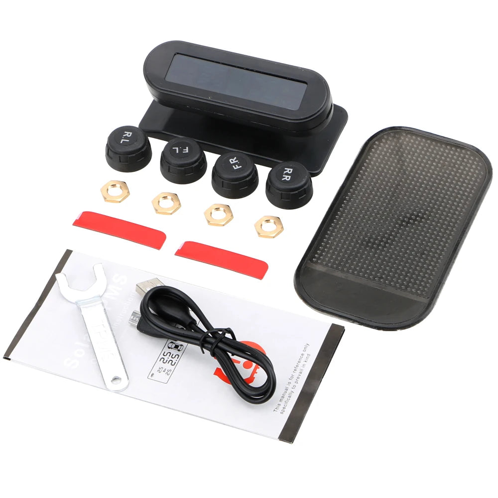 Solar TPMS with 4 External Sensors and Temp Alerts by Smart Deals Picks