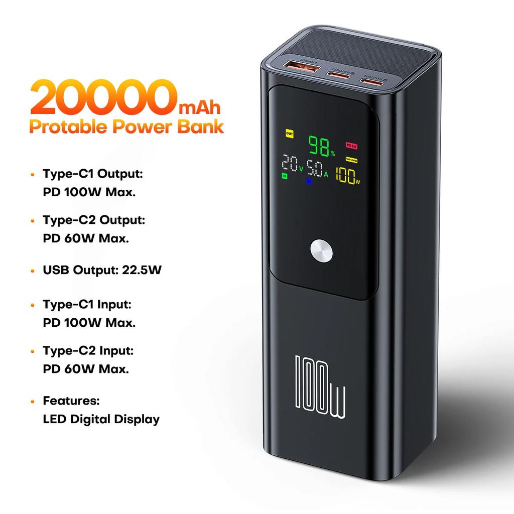 100W 20000mAh Power Bank, Fast Laptop Charging by Smart Deals Picks
