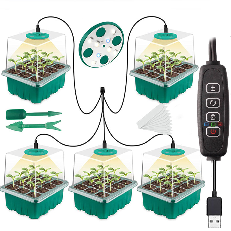 12-Cell Seed Starter Kit with Full Spectrum LED Grow Light by Smart Deals Picks