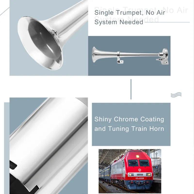 12V/24V 17" 150dB Single Trumpet Car Air Horn Kit by Smart Deals Picks