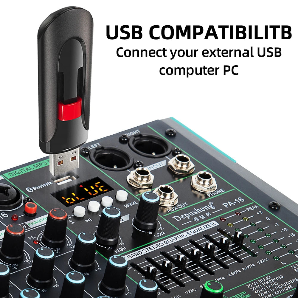 16-Channel DJ & Live Sound Mixer with 99 DSP Effects by Smart Deals Picks