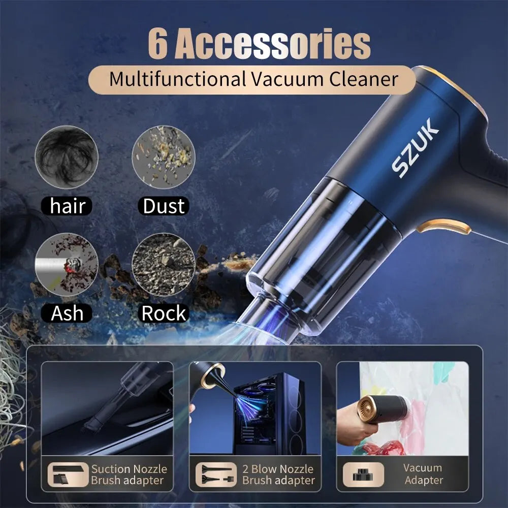 18000PA Wireless Handheld Car Vacuum, Type-C Charging by Smart Deals Picks