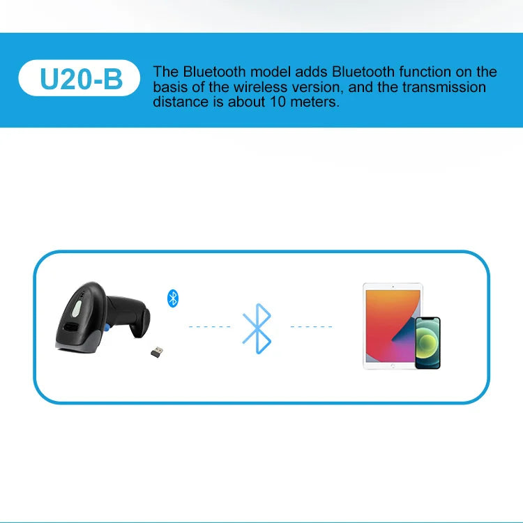 2D Barcode Scanner, USB, 2.4G Wireless & Bluetooth by Smart Deals Picks