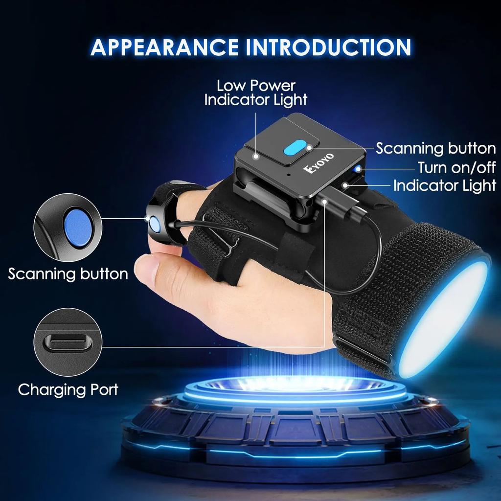2D Bluetooth Glove Barcode Scanner, Finger Reader by Smart Deals Picks