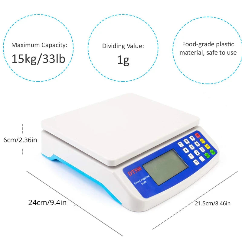 30kg Digital Kitchen & Parcel Scale, 1g Accuracy by Smart Deals Picks