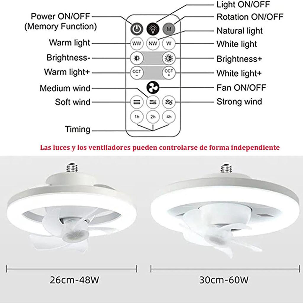 60W E27 Ceiling Fan Light, Remote, 360 Rotation by Smart Deals Picks