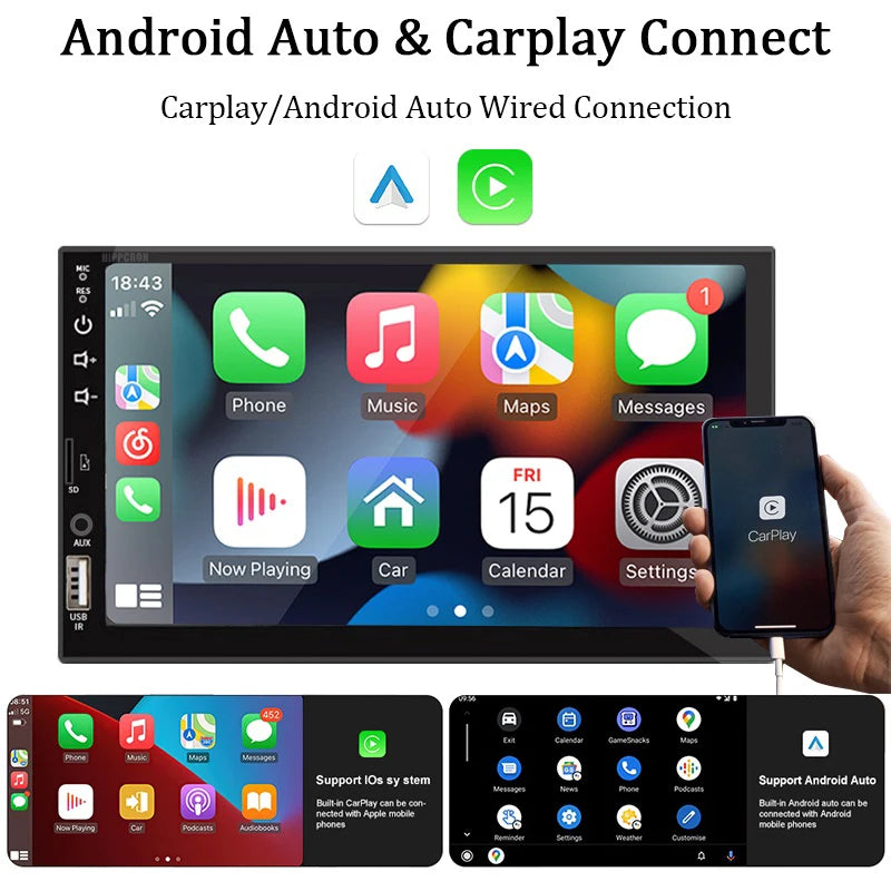 7" 1-DIN Car Stereo, CarPlay & Android Auto by Smart Deals Picks