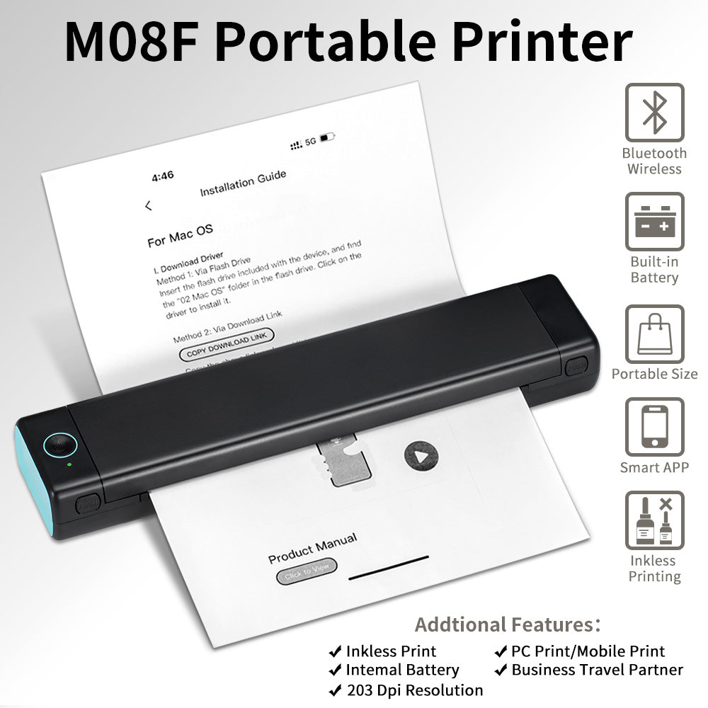 A4 Wireless Portable Thermal Printer, Inkless by Smart Deals Picks