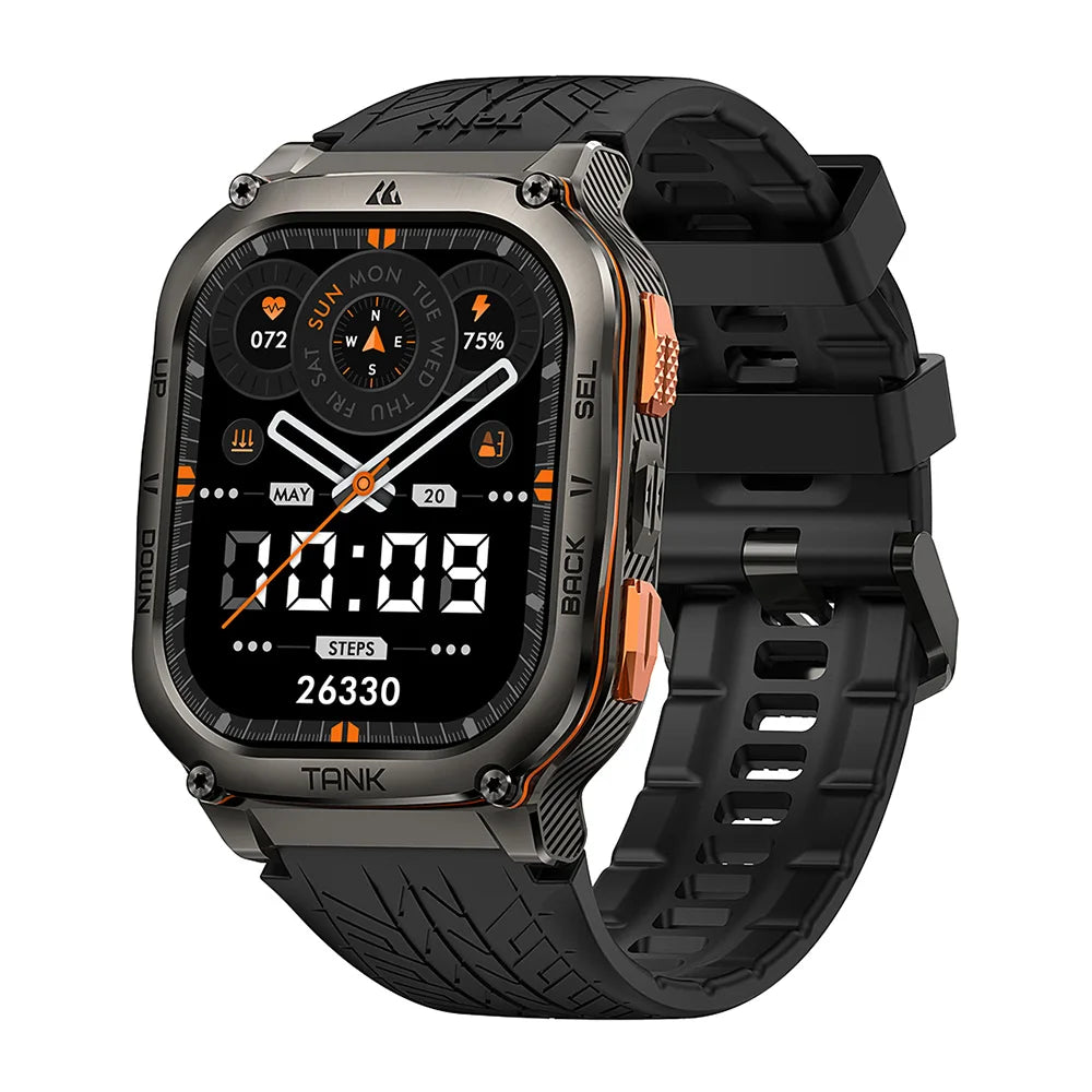 AMOLED AOD Display Rugged Smartwatch with GPS black by Smart Deals Picks