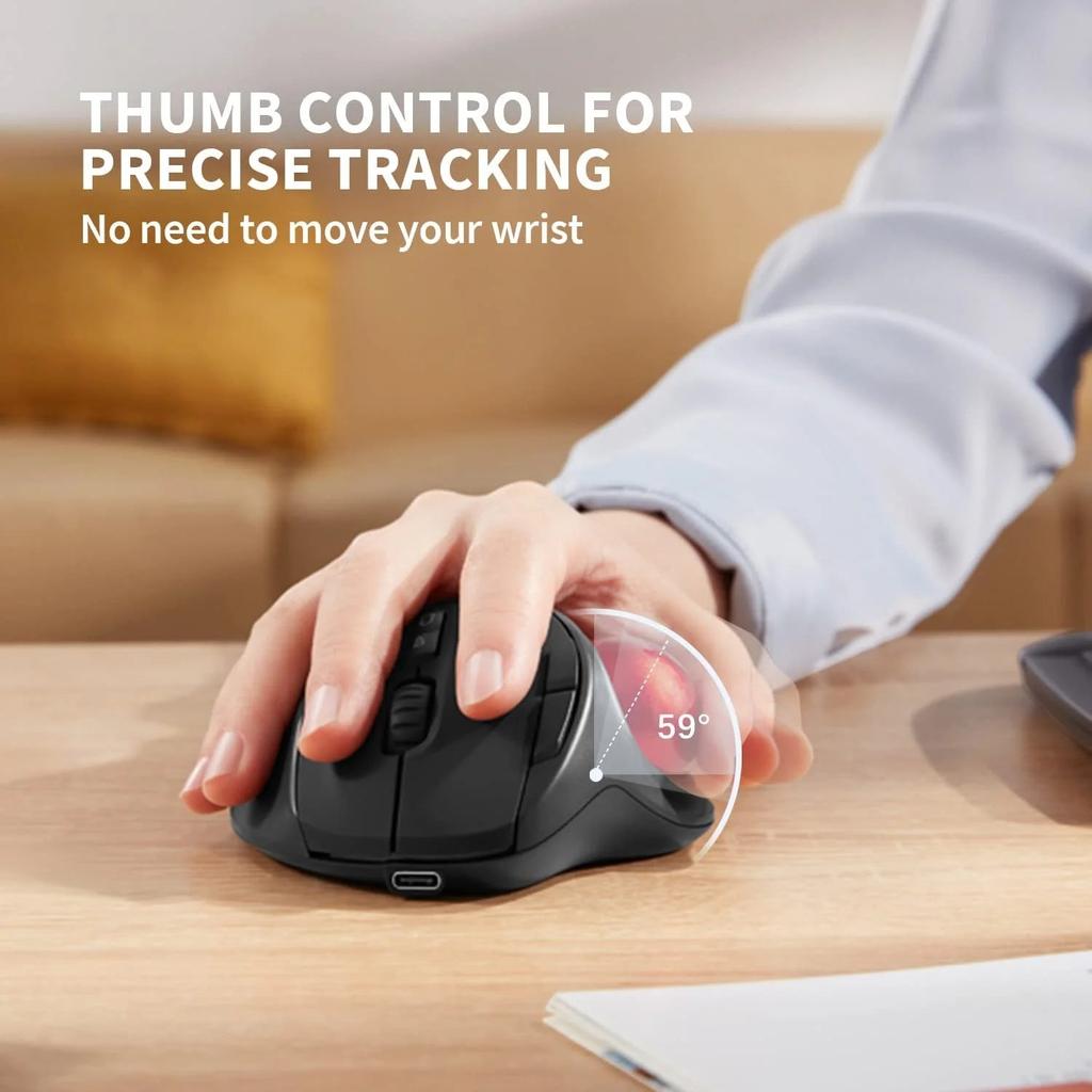 Bluetooth Trackball Mouse for Mac and PC, Rechargeable by Smart Deals Picks