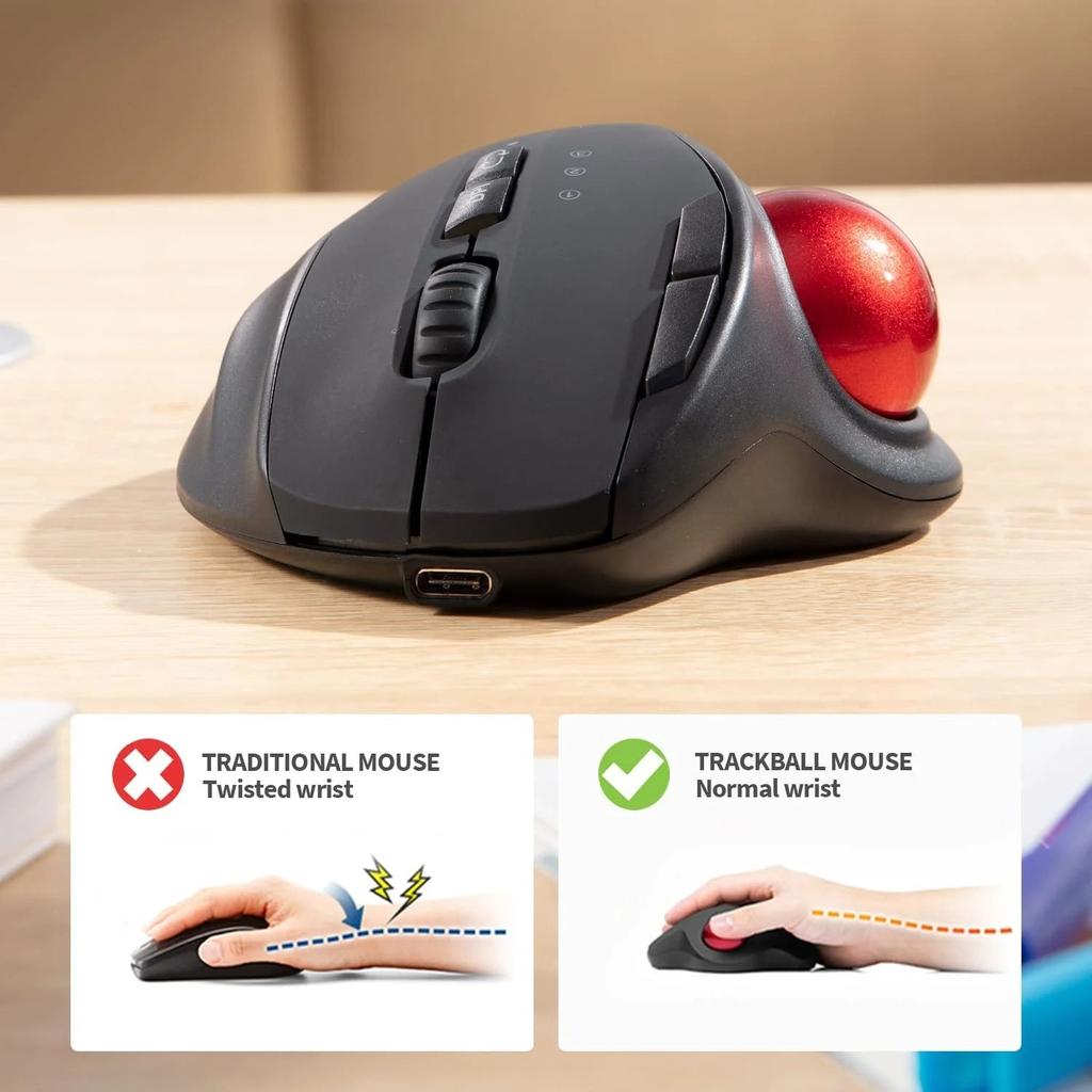 Bluetooth Trackball Mouse for Mac and PC, Rechargeable by Smart Deals Picks