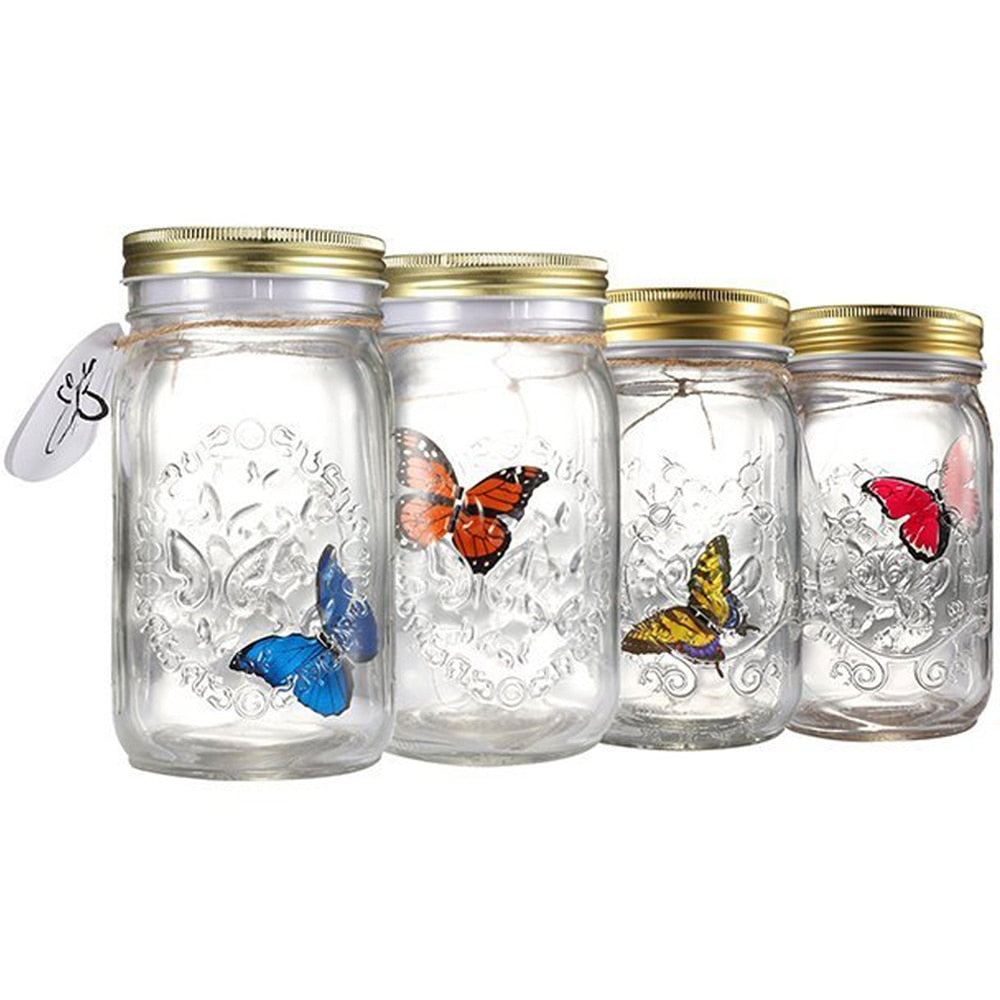 Butterfly Jar LED Light Decor, Adjustable Blue Glow by Smart Deals Picks