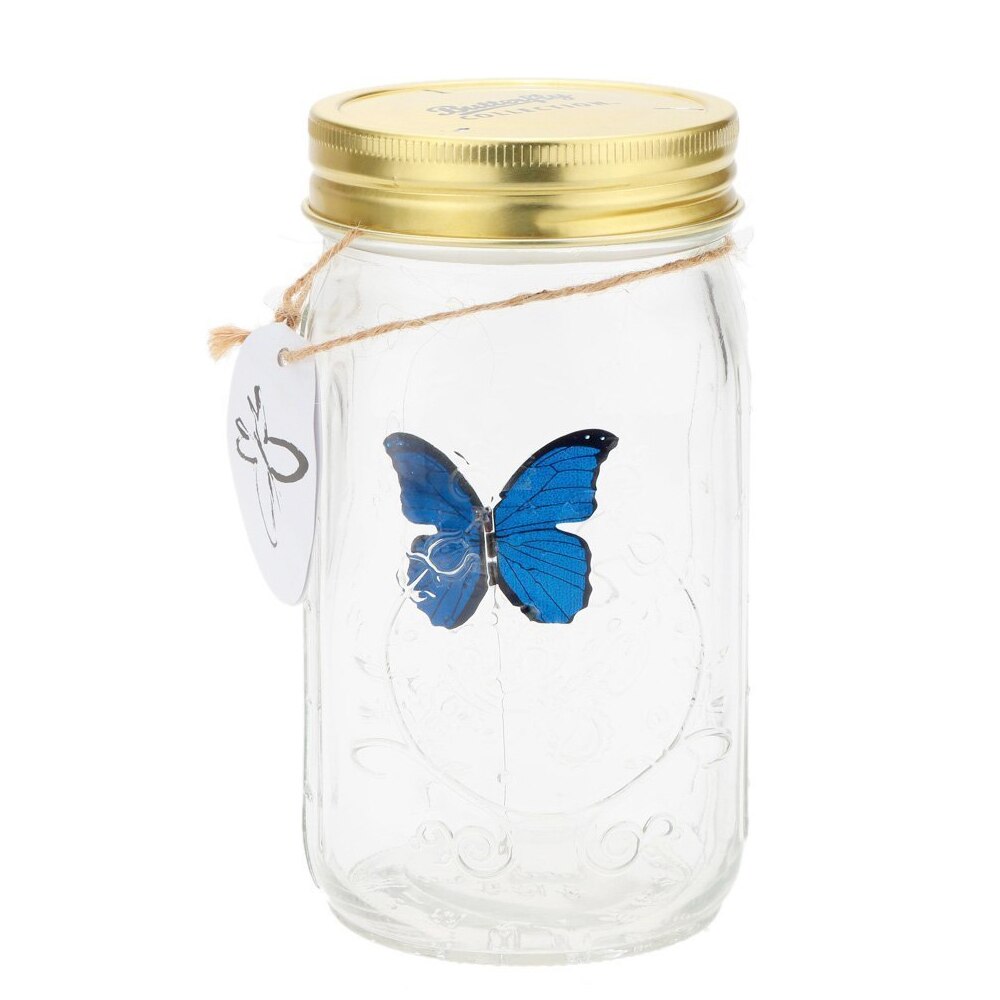 Butterfly Jar LED Light Decor, Adjustable Blue Glow by Smart Deals Picks
