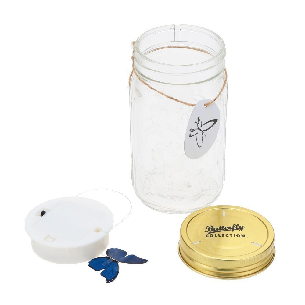 Butterfly Jar LED Light Decor, Adjustable Blue Glow by Smart Deals Picks