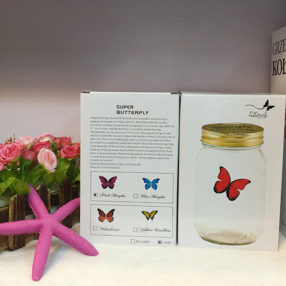 Butterfly Jar LED Light Decor, Adjustable Blue Glow by Smart Deals Picks