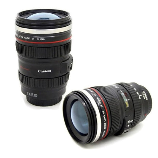 Camera Lens Mug with Lid - Insulated Travel Cup by HitMyNeed