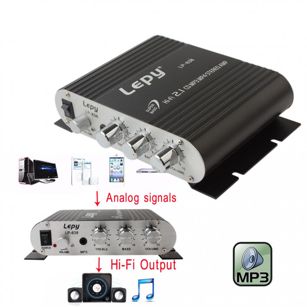 Car Stereo Amplifier 2.1 Speaker Booster, 15W x 2 + 20W by Smart Deals Picks