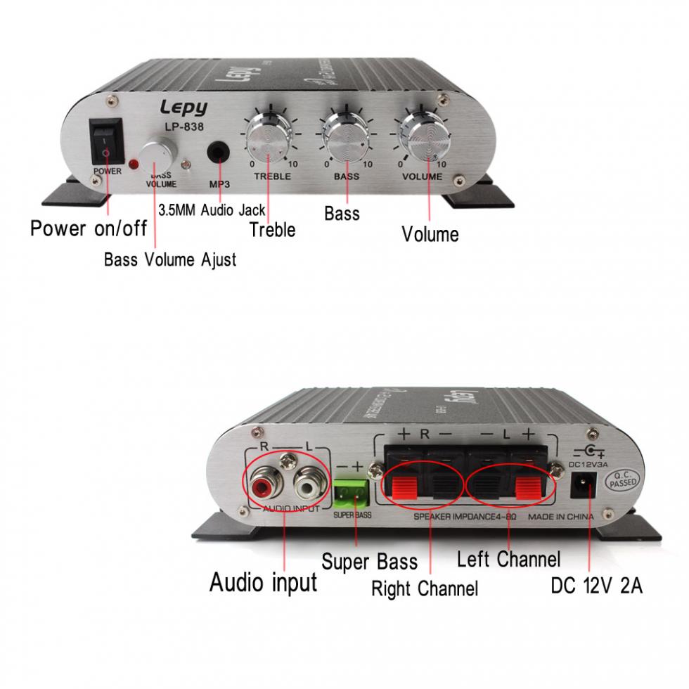Car Stereo Amplifier 2.1 Speaker Booster, 15W x 2 + 20W by Smart Deals Picks