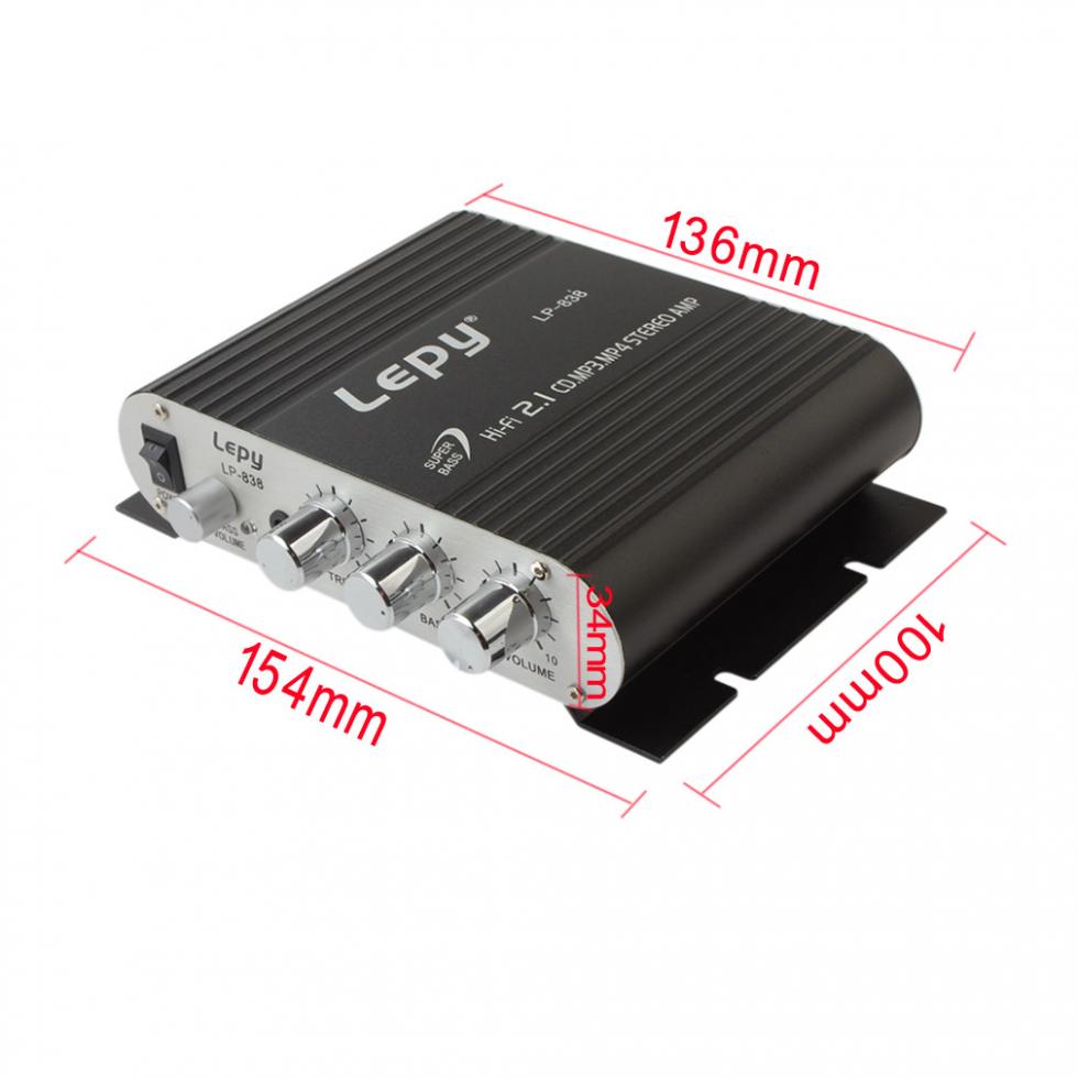 Car Stereo Amplifier 2.1 Speaker Booster, 15W x 2 + 20W by Smart Deals Picks
