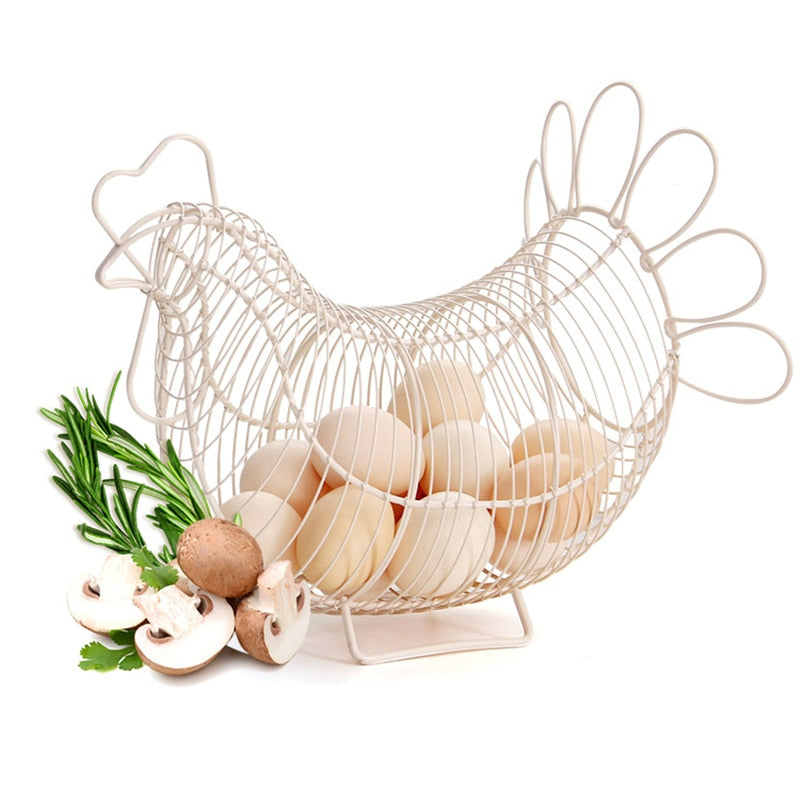 Chicken Wire Egg Basket with Handle, 29cm by HitMyNeed