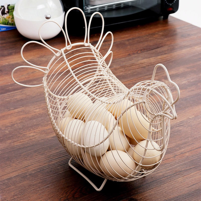 Chicken Wire Egg Basket with Handle, 29cm by HitMyNeed