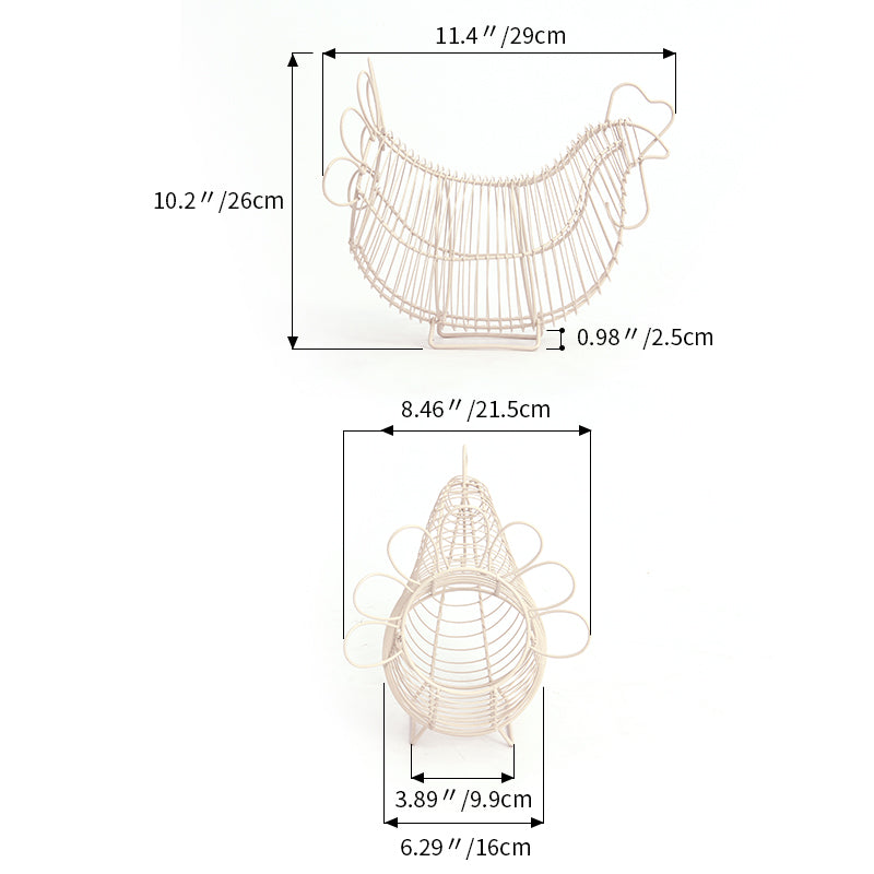 Chicken Wire Egg Basket with Handle, 29cm by HitMyNeed