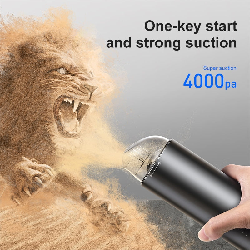 Compact Cordless Car Vacuum, 4000Pa Suction by Smart Deals Picks