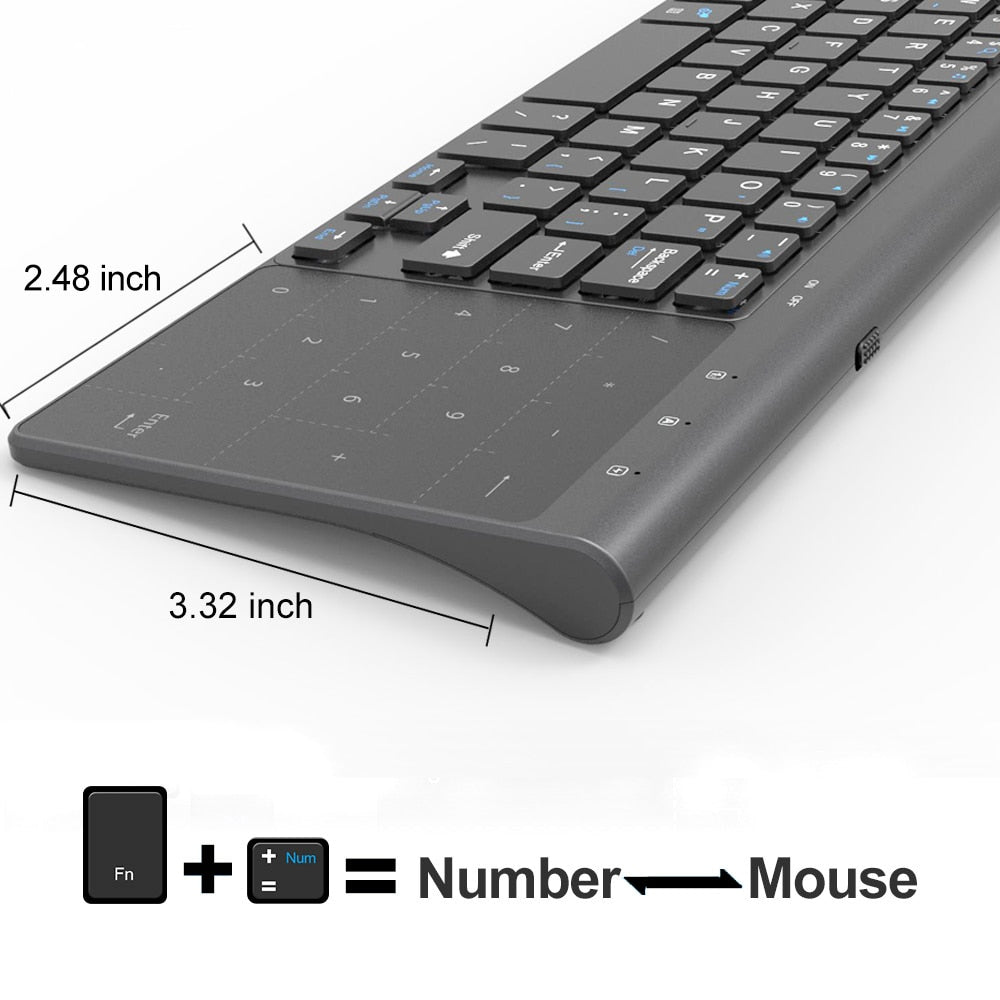 Compact Wireless Keyboard with Numeric Touchpad by Smart Deals Picks