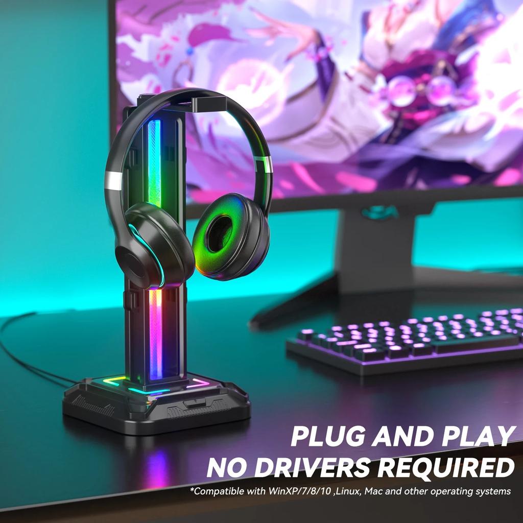 Controller Stand with 9 Light Modes & Headset Holder by Smart Deals Picks