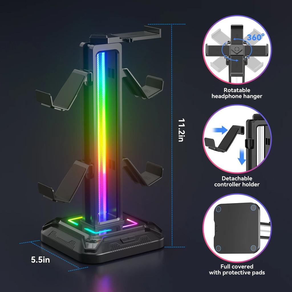 Controller Stand with 9 Light Modes & Headset Holder by Smart Deals Picks