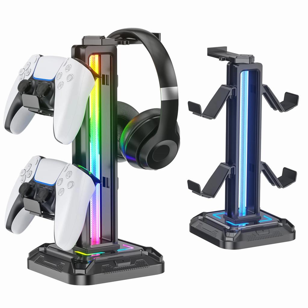 Controller Stand with 9 Light Modes & Headset Holder black by Smart Deals Picks
