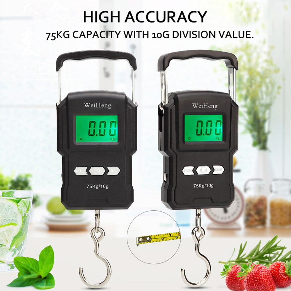 Digital 75 kg Hook Weighing Scale with Tape Measure by Smart Deals Picks