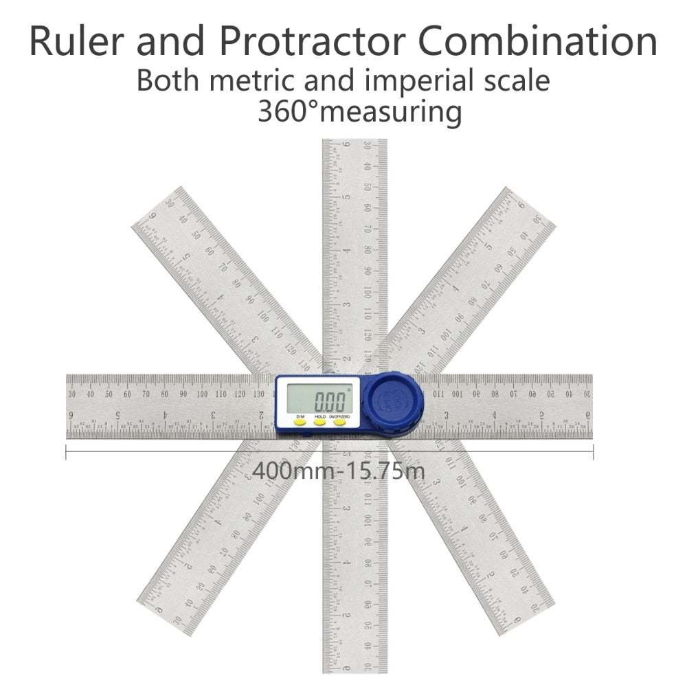 Digital Angle Ruler with LCD, 400 mm Stainless Steel by Smart Deals Picks