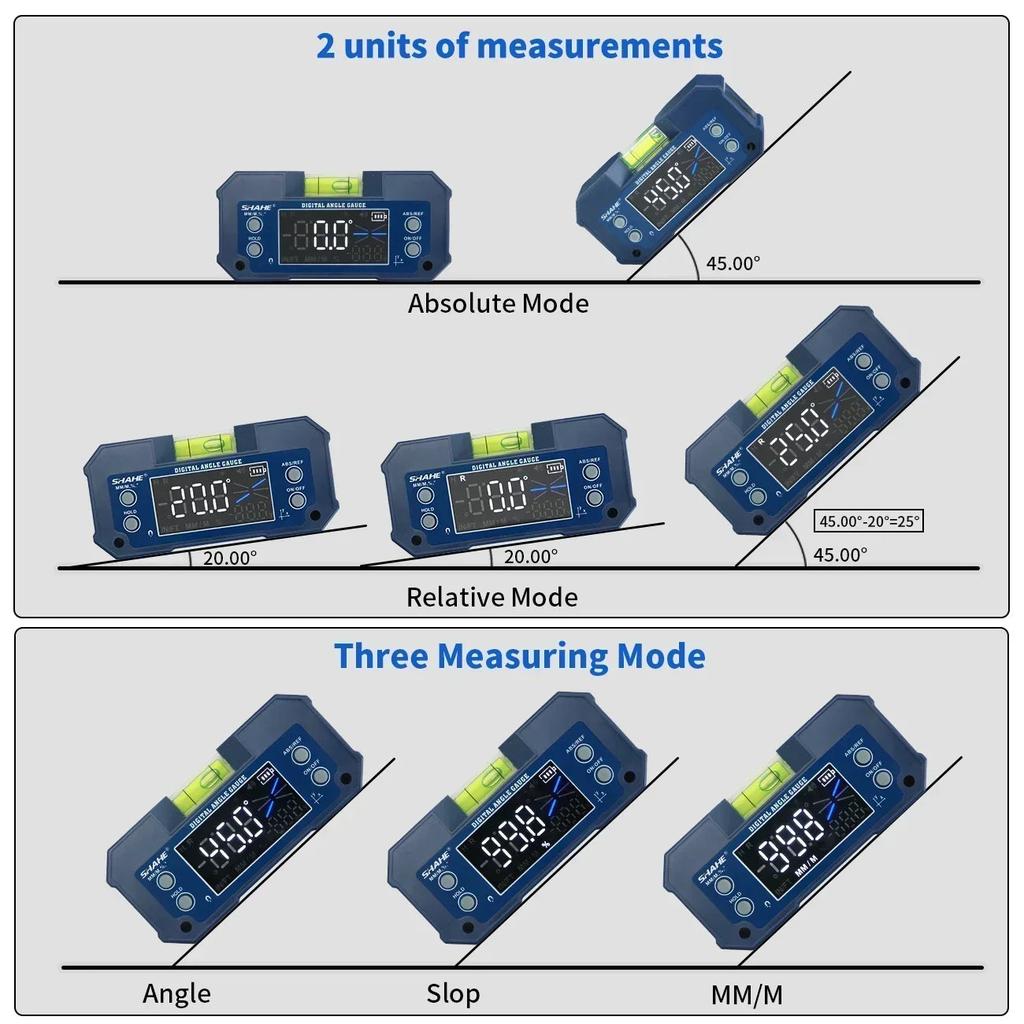 Digital Dual-Axis Inclinometer, Rechargeable Angle Gauge by Smart Deals Picks