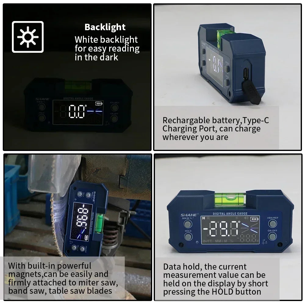Digital Dual-Axis Inclinometer, Rechargeable Angle Gauge by Smart Deals Picks