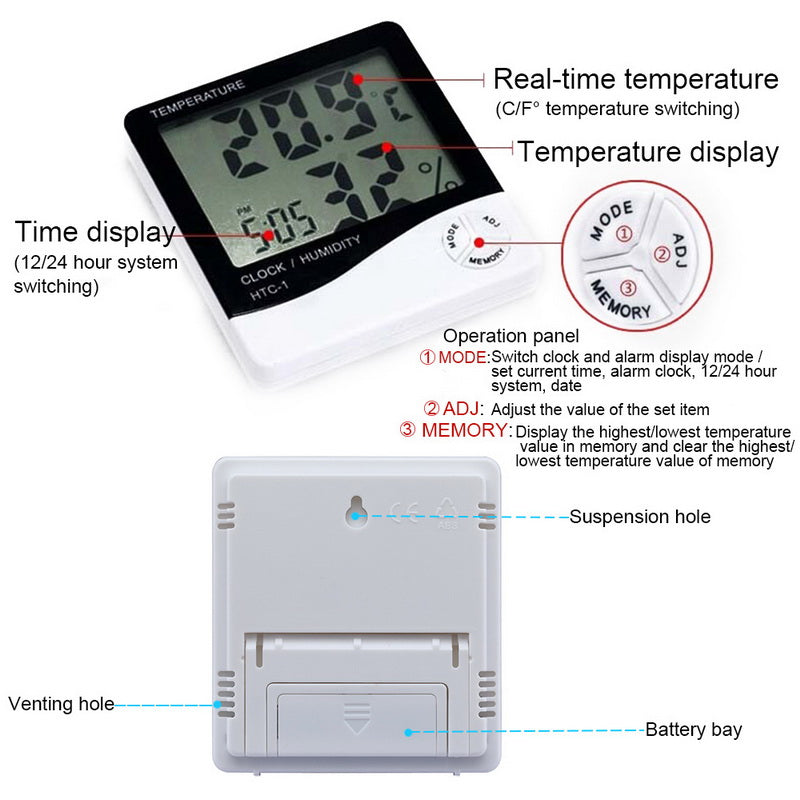 Digital Thermo-Hygrometer With LCD Temperature and Humidity Display by Smart Deals Picks