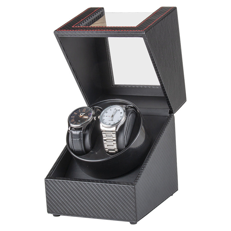 Dual Watch Winder, USB, Quiet Mabuchi Motor carbon-fiber by Smart Deals Picks