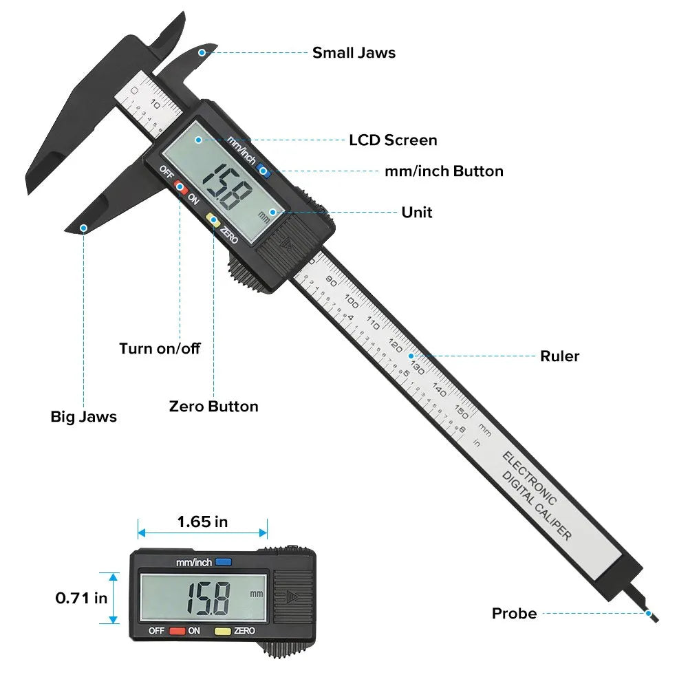 Electronic Digital Caliper, 100mm / 150mm, LCD by Smart Deals Picks