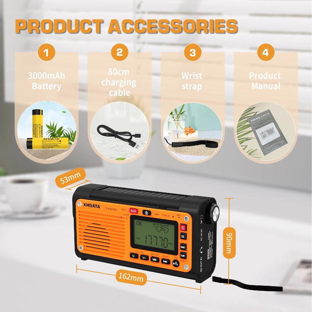 Emergency Crank Weather Radio, NOAA, Power Bank by Smart Deals Picks