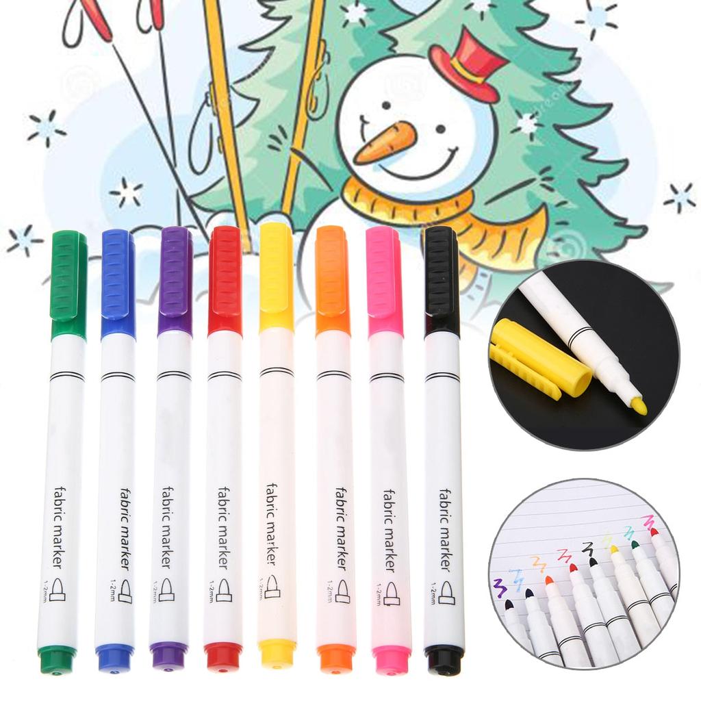 Fabric T-Shirt Marker Pens Set, 8 Vibrant Colors by HitMyNeed