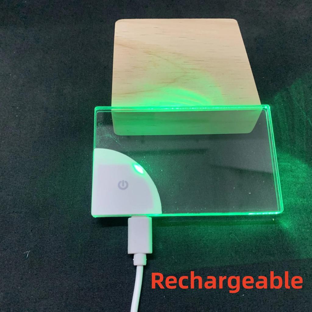 Glowing Acrylic LED Name Tag Card, Rechargeable by Smart Deals Picks
